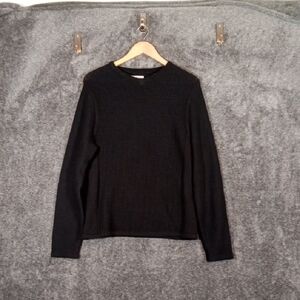 Carbon 2 Colbalt serendipity Black Vneck Sweater Cashmere Blend Mens Small